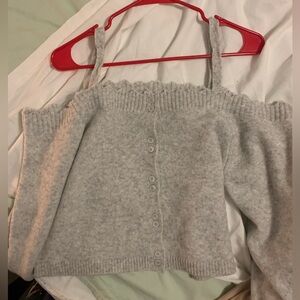 OAK + FORT cardigan, Heather grey, SMALL